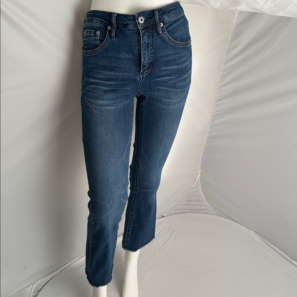 Mica Astros blue high rise cropped bootcut jeans - Picture 1 of 12